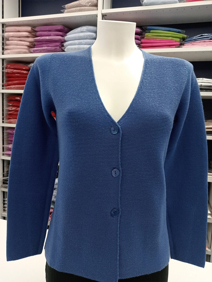 Golf Cleonice in pura lana merinos fine blu